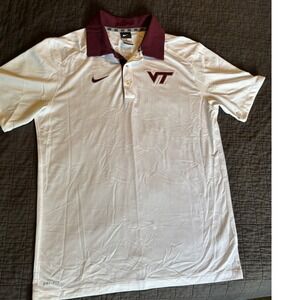 Nike Dri-FIT Virginia‎ Tech Hokies Polo Shirt Men's M Collegiate Maroon White